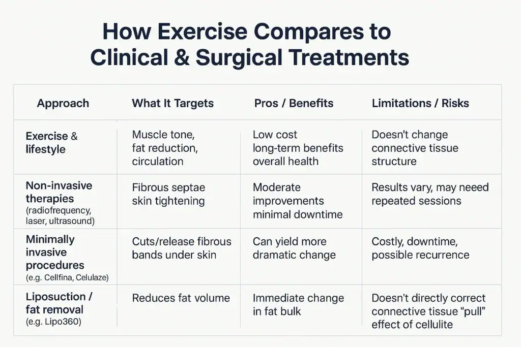 Sculpting Your Bum: Can Toning Exercises Really Reduce Cellulite? 2 How exercise compares to treatments from Lipo 360 Wimborne