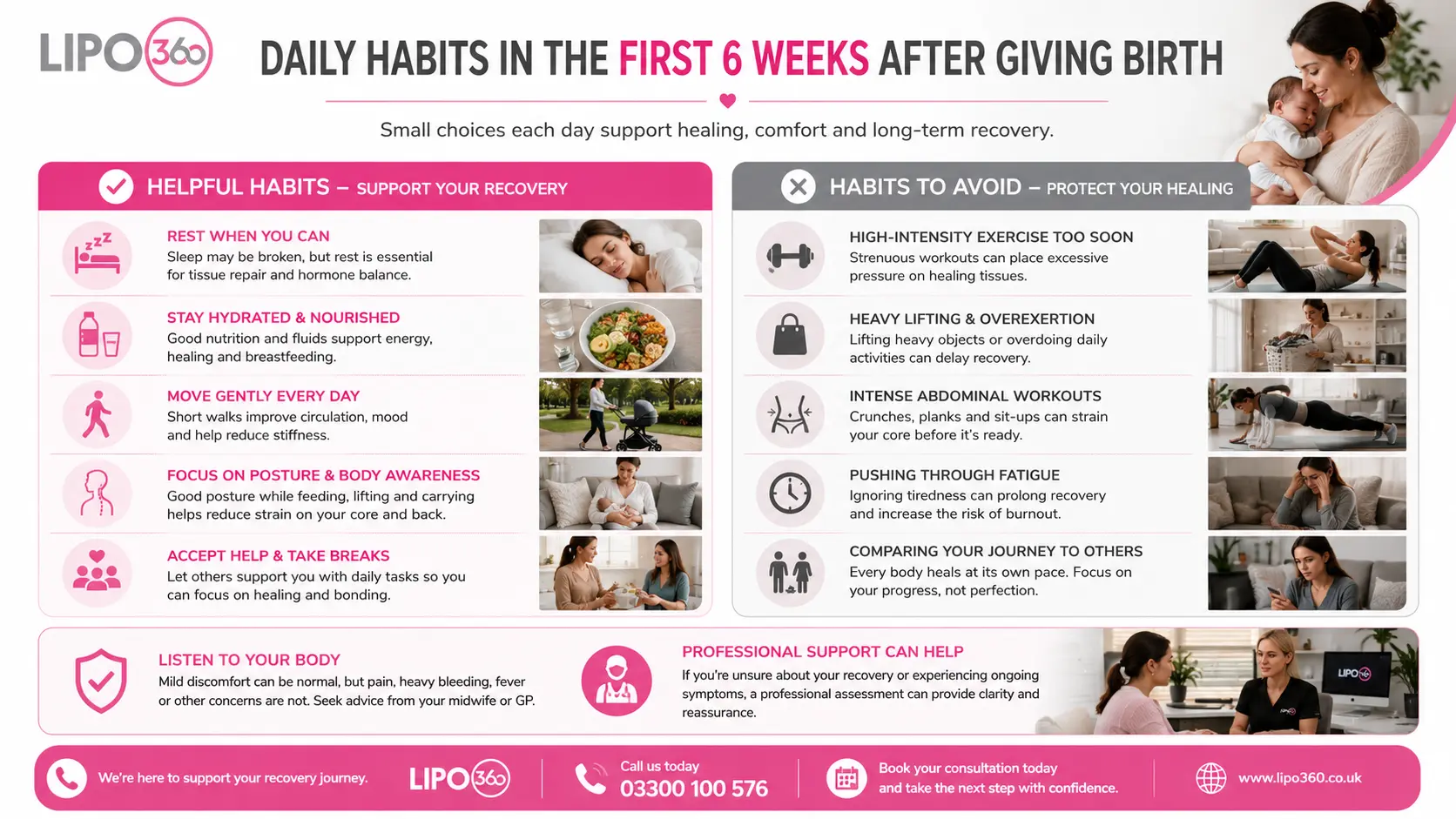 What to Do (and Avoid) in the First 6 Weeks After Giving Birth To Avoid Diastasis Recti 3 First 6 Weeks After Giving Birth To Avoid Diastasis Recti Wimborne : Daily Habits in the First 6 Weeks After Giving Birth